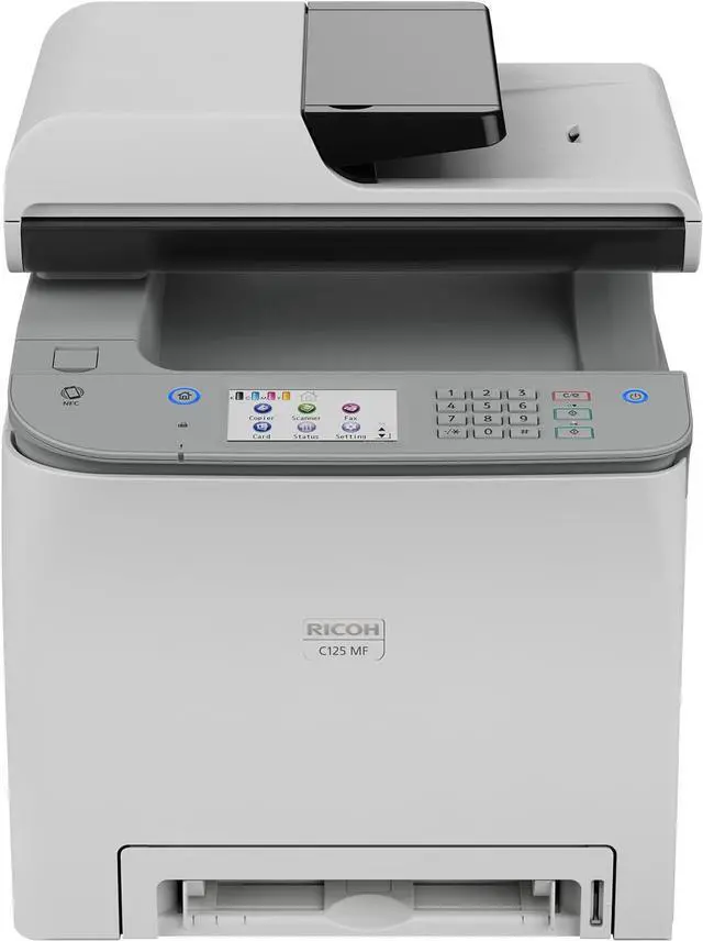 Main image of RICOH C125 MF Color Laser All-in-One Printer | 26ppm | Multifunction Copy Scan Fax | Secure Wireless | Touchscreen | WiFi, AirPrint, Mopria, Ethernet, USB | Duplex Printing