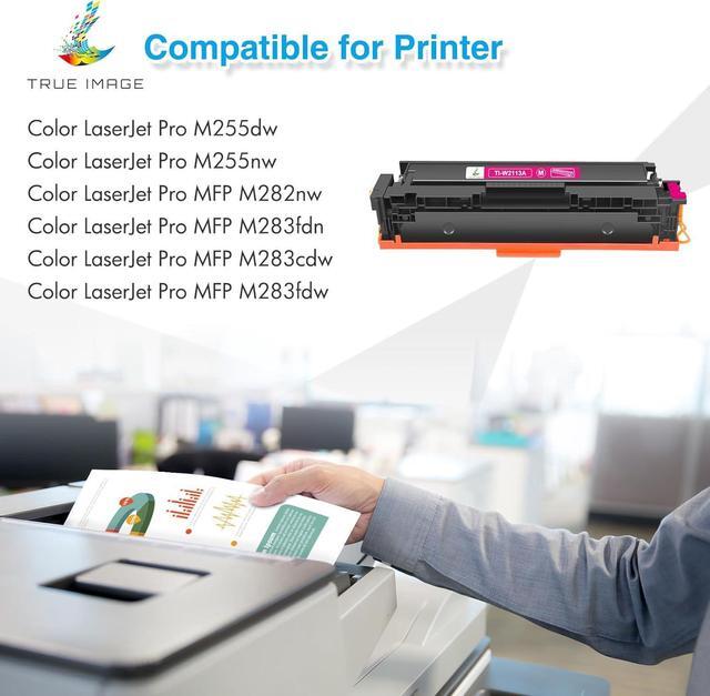Alt view image 2 of 6 - TRUE IMAGE Compatible Toner Cartridge Replacement for HP 206A 206X W2110A W2110X Color Pro M255dw MFP M283fdw M283cdw M283 M255 Printer Toner (Black Cyan Yellow Magenta, 4-Pack)