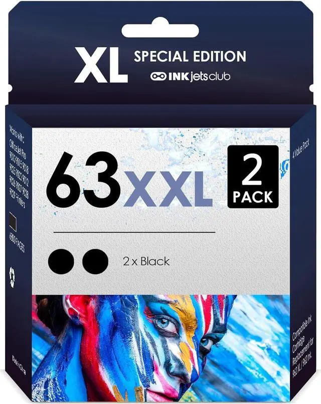Alt view image 6 of 7 - INKjetsclub Compatible Ink Cartridge Replacement for 63XL Black High Yield Ink. Works Well with OfficeJet 3830 Envy 4520 4512 OfficeJet 4650 5255 3833 Deskjet 1112 2130 2132 Printers.2 Black