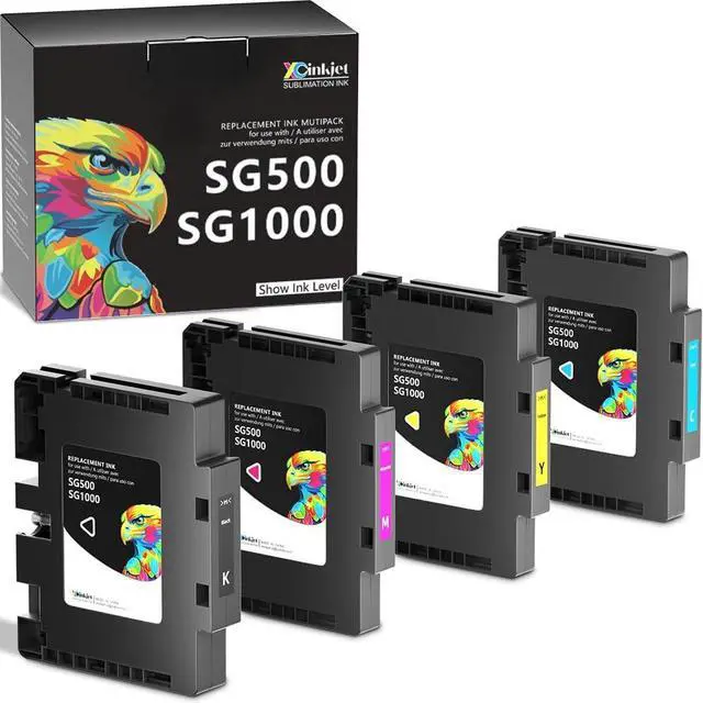 Main image of New Sublimation Ink Cartridge Compatible with Sawgrass Virtuoso SG500 SG1000 Printers(1 Black, 1 Cyan, 1 Magenta, 1 Yellow, 4-Pack)