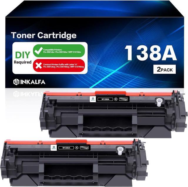 Main image of Ennovor 138A Black Laserjet Toner Cartridge 2-Pack Compatible Replacement for HP 138A Black Laserjet Toner Cartridge W1380A 138X W1380X for HP Pro 3001dw 3001fdw MFP 3101fdw Printer Ink