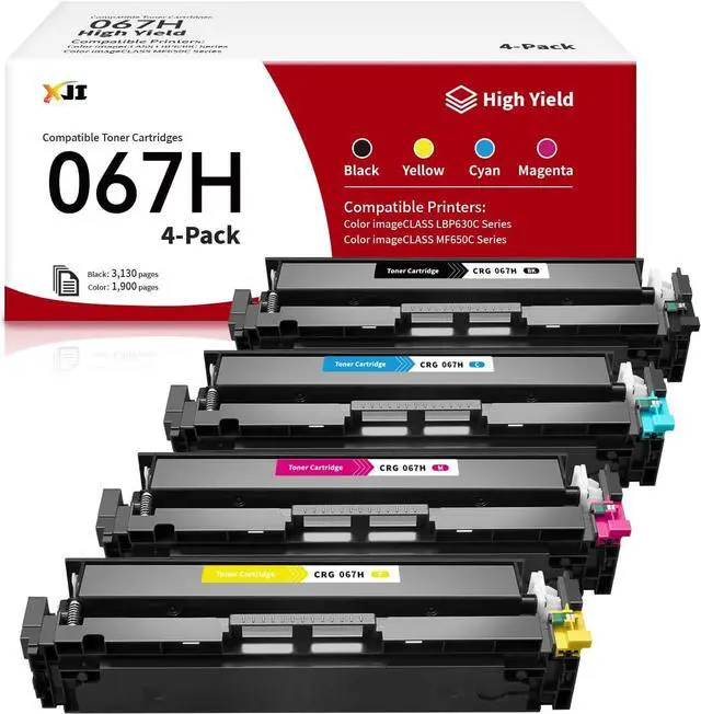 Main image of Ennovor XJI 067H Compatible High Capacity Toner Cartridges Replacement for Canon 067 H (Black Cyan Magenta Yellow, 4 Pack), for Color imageCLASS MF656Cdw LBP632Cdw LBP633Cdw MF653Cdw Laser Printer Ink
