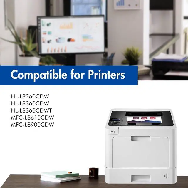 Alt view image 2 of 7 - Ennovor TN-431 TN 431 433 Toner Cartridges 4-Packs: TN433 TN-433 Replacement for Brother TN431 TN-431BK TN-431C TN-431M TN-431Y MFC-L8900CDW HL-L8360CDW MFC-L8610CDW Printer Ink