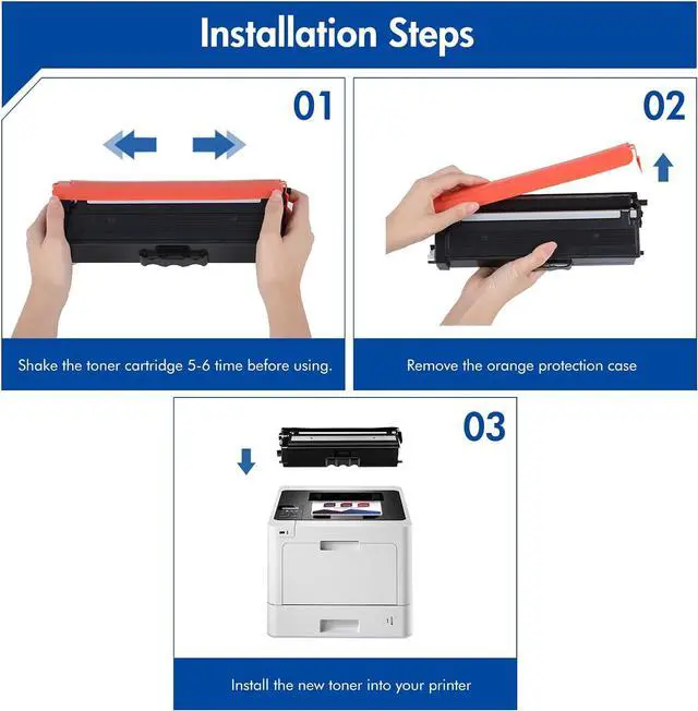 Alt view image 6 of 7 - Ennovor TN-431 TN 431 433 Toner Cartridges 4-Packs: TN433 TN-433 Replacement for Brother TN431 TN-431BK TN-431C TN-431M TN-431Y MFC-L8900CDW HL-L8360CDW MFC-L8610CDW Printer Ink