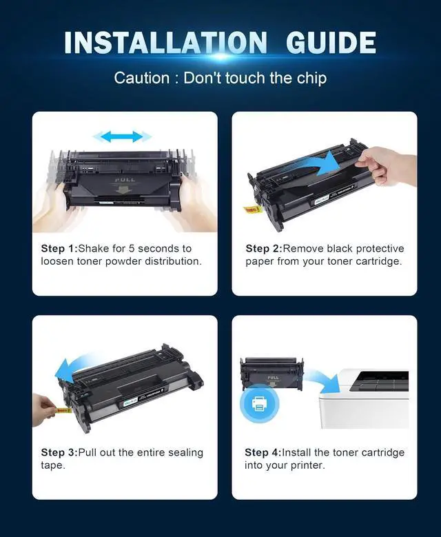 Alt view image 4 of 7 - Ennovor 148A Toner Cartridge Black Replacement for HP 148A Toner Cartridge 148A (with Chip) 148X W1480A W1480X Compatible for HP Laserjet MFP 4101fdw 4101fdn Pro 4001n 4001dn 4001dw Printer, 2 Pack