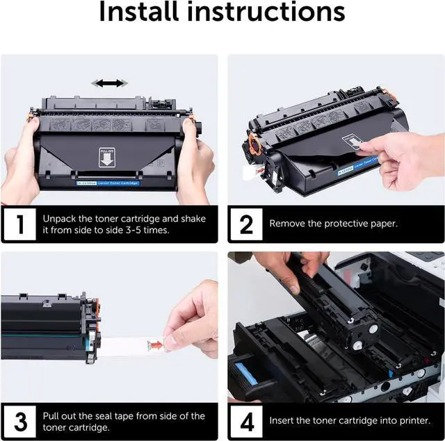 Alt view image 5 of 7 - Ennovor 05A Toner Cartridge High Yield Compatible for HP CE505A Replacement for HP P2035 P2035N 2035N P2055DN 2055DN P2030 P2050 P2055X P2055D Printer (Black, 4-Pack)
