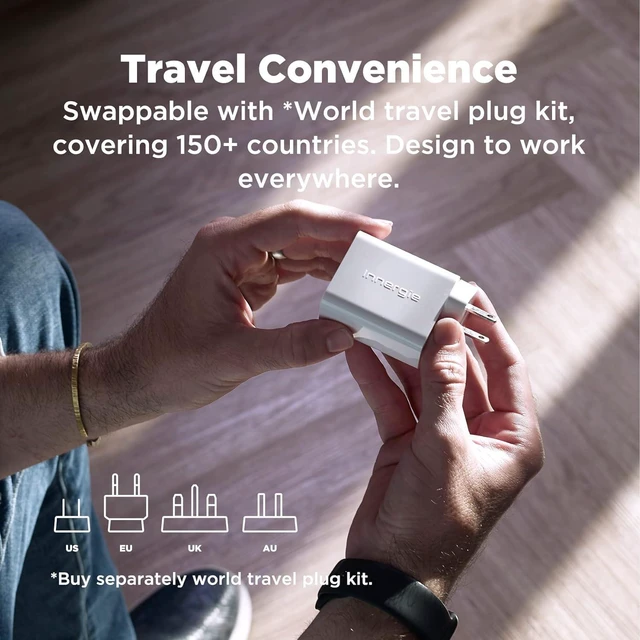 Alt view image 5 of 7 - C3 Duo 30W PD3.0 Dual-Port USB C Wall Charger US Plug 30 Watts Power Adapter Compatible with iPhone 16 iPad MacBook Air Switch (Delta Electronics)