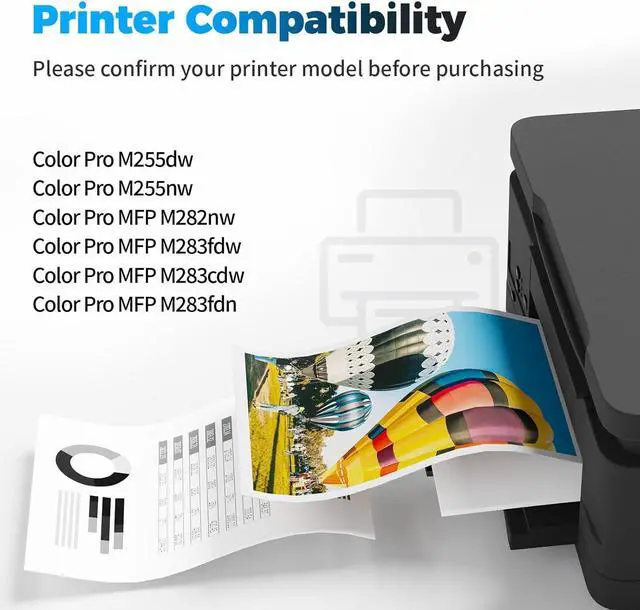 Alt view image 2 of 6 - Ennovor 206X 206A W2110X Black Toner Cartridge (with Chip) Compatible Replacement for HP 206X 206A W2110X W2110A Compatible with HP MFP M283fdw M283cdw M283 M282nw M255 M255dw M255nw Printer (2 Pack)