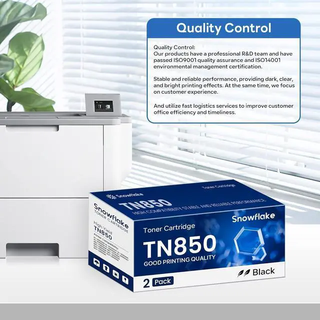 Alt view image 6 of 6 - Ennovor TN-850 TN850 Toner 2 Pack Compatible TN850 High Yield Black Toner Cartridge Replacement for Brother TN-850 MFC-L5850DW MFC-L5700DW MFC-L5900DW MFC-L6900DW MFC-L6800DW Toner.