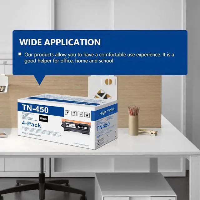 Alt view image 6 of 7 - Ennovor TN450 High Yield Toner Cartridge Replacement for Brother TN-420 TN-450 Black Toner HL-2270DW HL-2280DW MFC-7360N MFC-7860DW DCP-7065DN Intellifax 2840 2940 Printer (4-Black)