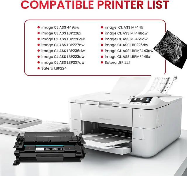 Alt view image 2 of 7 - 057 057H High Yield Toner Cartridge Replacement   057 057H CRG057 with Canon ImageCLASS MF445dw MF448dw MF449dw LBP226dw LBP227dw Laser Printers