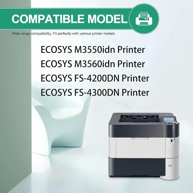 Alt view image 2 of 6 - Ennovor TK3122 Toner Cartridge (2-Pack, Black) : TK-3122 Black Toner Cartridge Replacement for Kyocera ECOSYS M3550idn M3560idn FS-4200DN FS-4300DN Printer, 1T02L10US0 Toner Kit