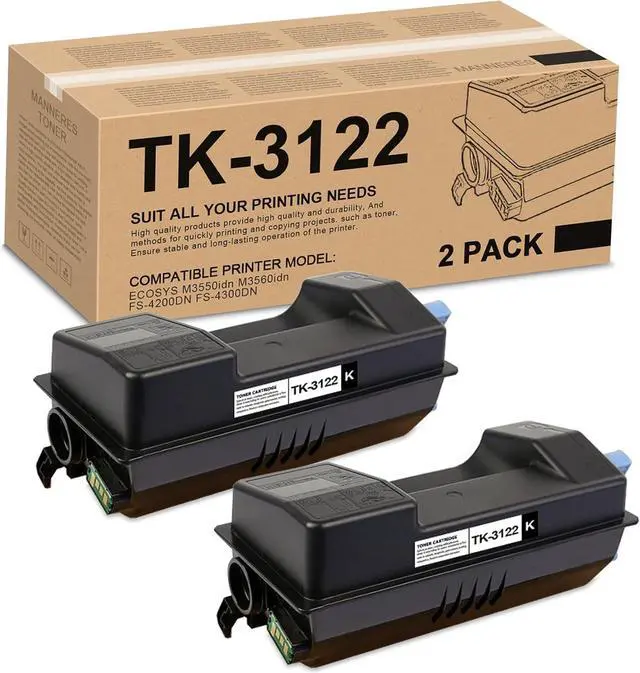 Main image of Ennovor TK3122 Toner Cartridge (2-Pack, Black) : TK-3122 Black Toner Cartridge Replacement for Kyocera ECOSYS M3550idn M3560idn FS-4200DN FS-4300DN Printer, 1T02L10US0 Toner Kit