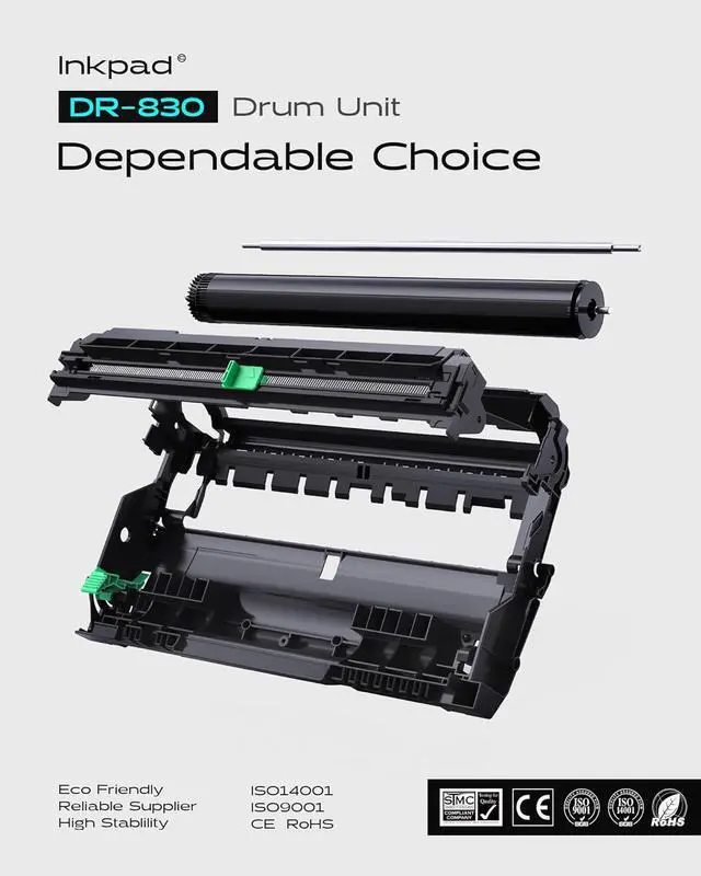 Alt view image 7 of 7 - DR830 Drum Unit 1 Pack (No Toner) Replacement for Brother DR-830 830 to use with HL-L2460DW DCP-L2640DW HL-L2480DW MFC-L2807DW MFC-L2820DW MFC-L2820DWXL Printers