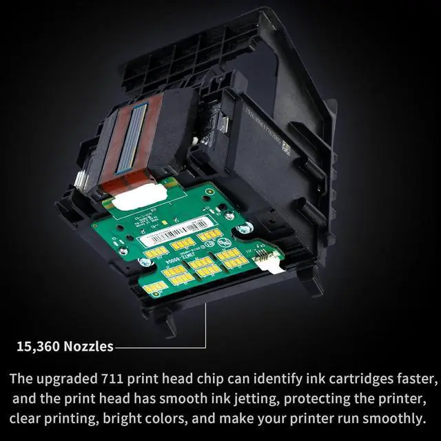 Alt view image 4 of 6 - Ennovor 711 Printhead Kit (C1Q10A) Replacement, Works for HP DesignJet T530 T525 T520 T130 T125 T120 T100 Large Format Plotter Printer, 711 Remanufactured Printhead Replacement Kit.
