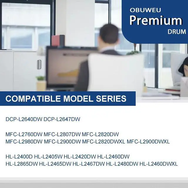 Alt view image 2 of 7 - Ennovor DR830 Drum Unit Replacement for Brother DR-830 Drum DR 830: Work with HL-L2460DW DCP-L2640DW HL-L2405W HL-L2400D HL-L2480DW MFC-L2820DW Printer (1-Pack, Not Toner)