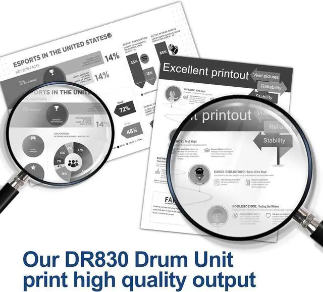 Alt view image 6 of 7 - Ennovor DR830 Drum Unit Replacement for Brother DR-830 Drum DR 830: Work with HL-L2460DW DCP-L2640DW HL-L2405W HL-L2400D HL-L2480DW MFC-L2820DW Printer (1-Pack, Not Toner)