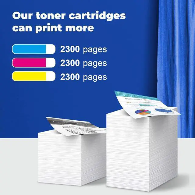 Alt view image 3 of 7 - Ennovor 202x 3-Pack Cyan Magenta Yellow Toner Cartridges with Chip Replacement for HP 202X CF501X CF502X CF503X Use with Color Pro MFP M281fdw, M281cdw, Color Pro M254dw Series Printer