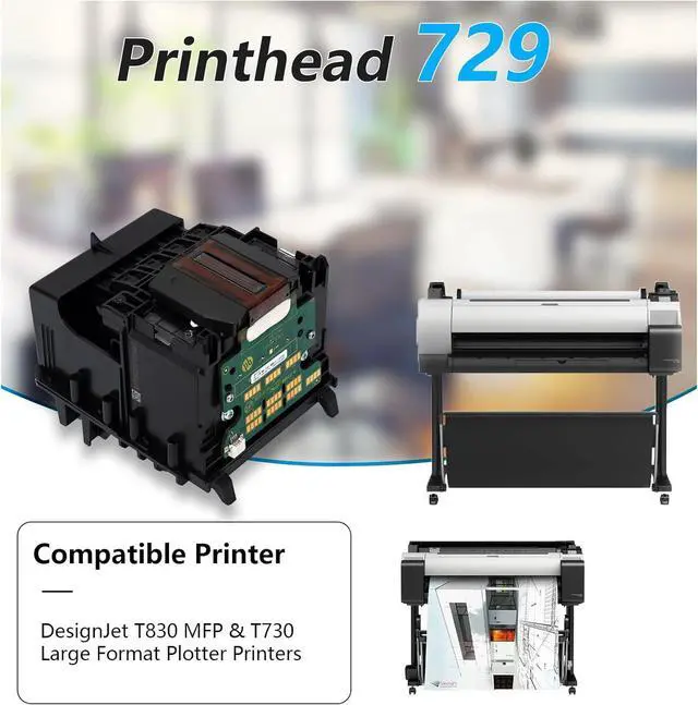 Alt view image 3 of 7 - 729 Printhead (F9J81A) Compatible with hp DesignJet T830 MFP & T730 Large Format Plotter Printers,729 Print Head Replacement Kit Fit hp Printers,Fast chip Recognition