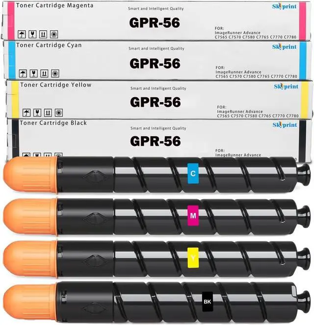 Main image of Ennovor GPR56 GPR 56 High Yield Toner Cartridge Black Cyan Yellow Magenta Replacement for Canon ImageRunner Advance C7565 C7570 C7580 C7765 C7770 C7780 Printer
