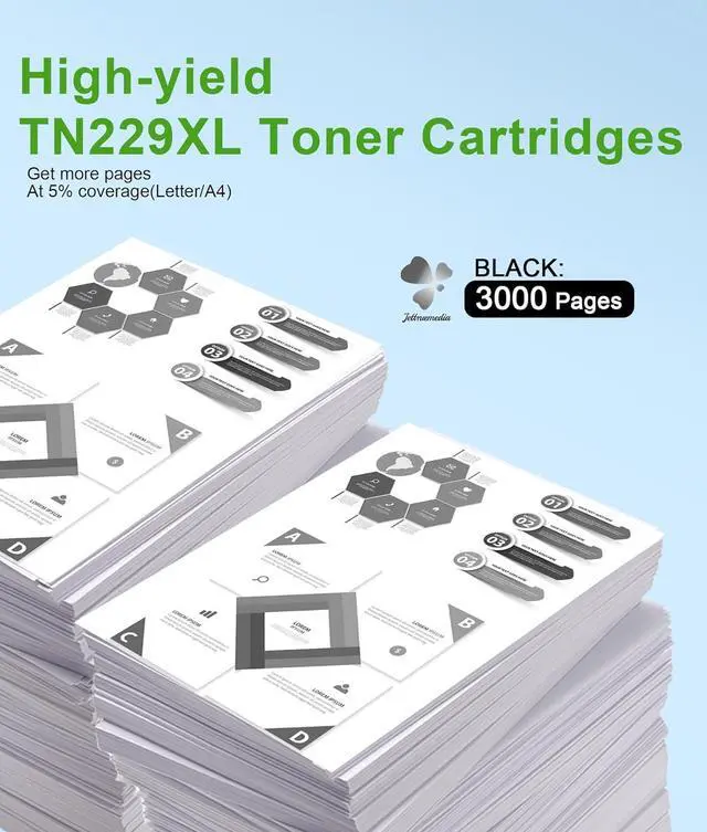Alt view image 2 of 7 - Ennovor TN229XL Black High Yield Toner Cartridge Compatible Replacement for Brother TN229 TN229XL TN229BK Toner Work for Brother MFC-L3780CDW MFC-L3720CDW HL-L3220CDW HL-L3280CDW MFC-L3765CDW Printer