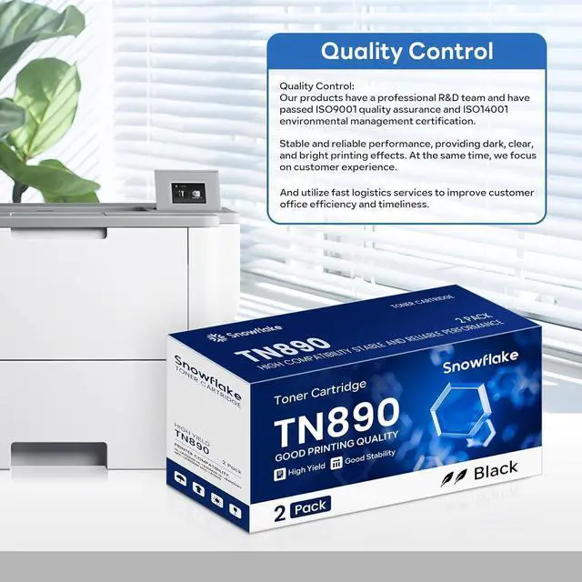 Alt view image 6 of 6 - Ennovor TN890 TN-890 2 Pack Compatible TN-890 Ultra High Yield Toner Cartridge Replacement for Brother MFC-L6900DW HL-L6400DW HL-L6250DW MFC-L6750DW Toner Printer.