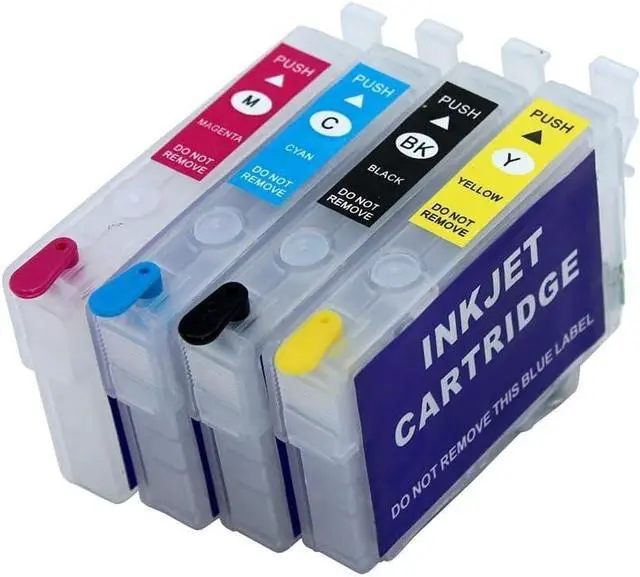 Alt view image 3 of 7 - Ennovor 4Color 193 T1931-T1934 Refill Ink Cartridge with Chip for Epson WF 2521 2531 2541 2631 2651 2661 Printer