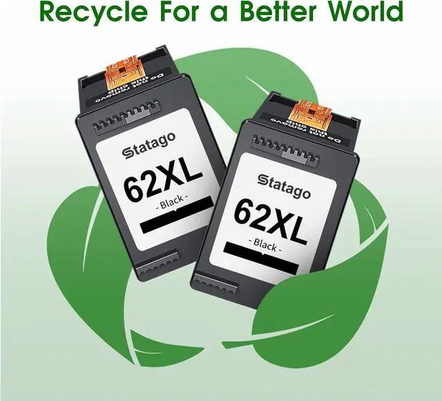 Alt view image 7 of 7 - Ennovor 62XL Ink Cartridges Black Replacement for HP 62 Ink 62XL Ink for HP Envy 7640 7645 5540 5549 5640 5660 OfficeJet Mobile 250 200 OfficeJet 5740 5741 8040 Printer (2 Pack)