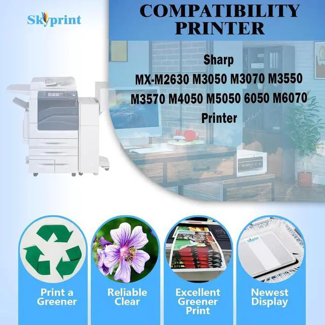 Alt view image 2 of 6 - Ennovor MX561 MX-561NT Black Toner Cartridge Replacement for Sharp MX-M2630 M3050 M3070 M3550 M3570 M4050 M5050 M6050 M6070 Printer