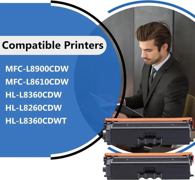 Alt view image 2 of 7 - TN433BK TN433 Toner Compatible TN-433 Toner Cartridge Replacement for Brother TN433, TN431BK TN-431 for MFC-L8900CDW MFC-L8610CDW HL-L8360CDW HL-L8260CDW HL-L8360CDWT (TN433 Black, 2-Pack)