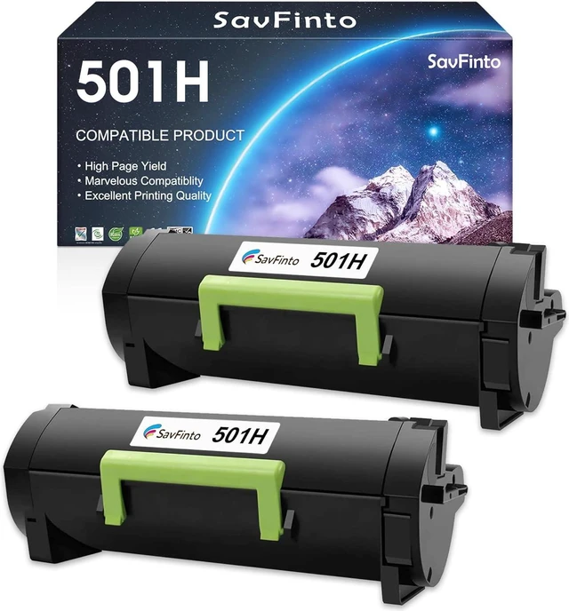 Main image of 50F1H00 501H Compatible Toner Cartridge Replacement for Lexmark MS310 MS310dn MS312 MS312dn MS410dn MS510 MS510dn MS315dn MS415dn MS610 MS610dn MS610de MS610dtn Printer (Black, 2-Pack)