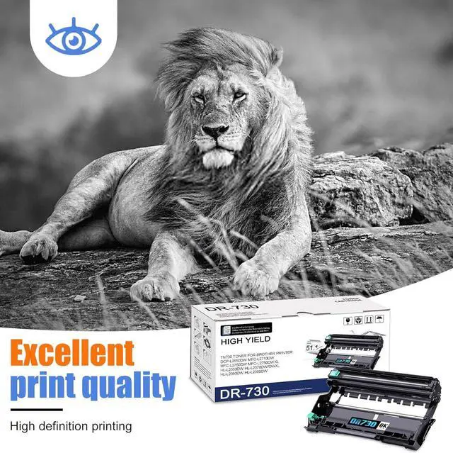 Alt view image 5 of 6 - Ennovor 2-Pack DR730 High Yield Black Drum Unit, Replacement for Brother DCP-L2550DW MFC-L2710DW MFC-L2750DW MFC-L2750DWXL HL-L2350DW HL-L2370DW/DWXL HL-L2390DW HL-L2395DW Printer