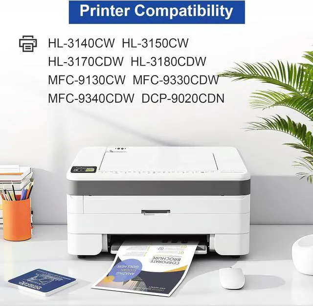 Alt view image 2 of 7 - TN221 TN225 Toner Cartridge Replacement for Brother TN-221 TN-225 TN221BK TN225C TN225M TN225Y Toner for HL-3140CW HL-3150CW HL-3170CDW HL-3180CDW MFC-9130CW MFC-9330CDW MFC-9340CDW Printer - 4 Pack