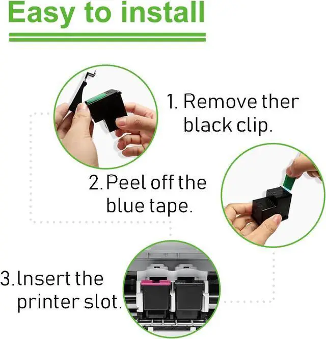 Alt view image 5 of 7 - Ennovor 65XL 65 Ink Cartridges Black/Color Combo Pack (2-Pack) - Compatible for HP Printers High Yield - Replacement for HP Deskjet 3755 3700 3722 2600 2622 Envy 5055 5000 5070 5012