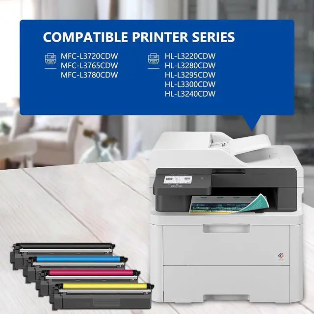 Alt view image 2 of 7 - Ennovor TN229 Toner Cartridges High Yield Replacement for Brother TN229 TN-229 Toner Cartridge use to MFC-L3780CDW HL-L3280CDW MFC-L3720CDW MFC-L3765CDW Printer (TN229bk/c/m/y-4 Pack)