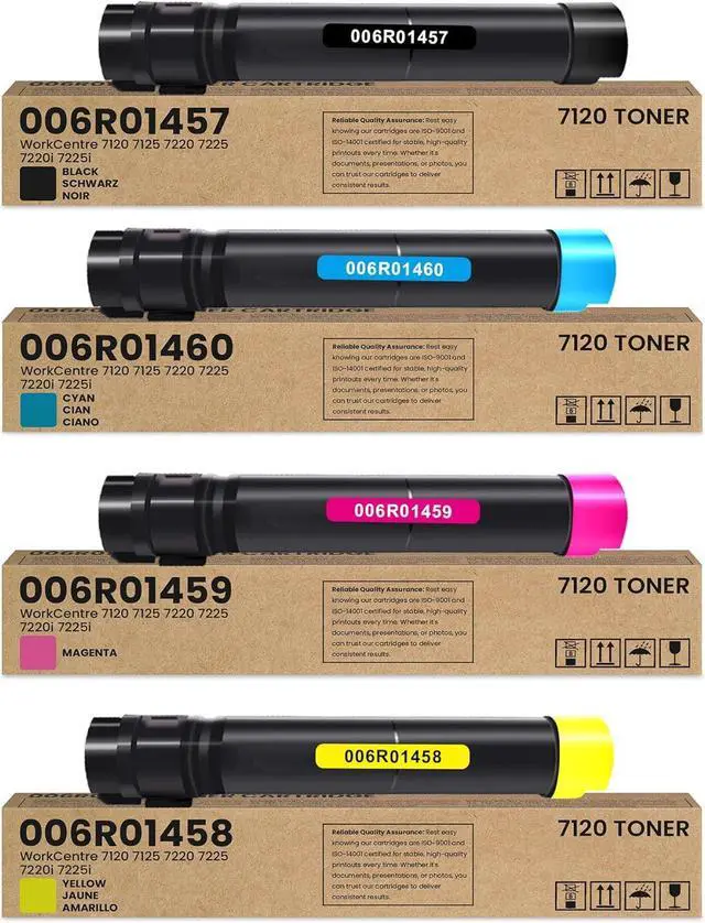 Main image of Ennovor WorkCentre 7120 7125 7220 7225 Toner Cartridge 4-Pack Replacement for Xerox 006R01457 006R01458 006R01459 006R01460 Toner Cartridge for WorkCentre 7120 7125 7220 7220i 7225 7225i Printer Ink