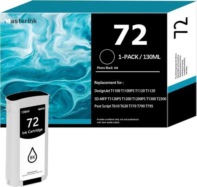 Main image of Ennovor 72 Photo Black Ink Cartridge C9370A Compatible with HP DesignJet T770 T790 T795 T610 T620 T1100 T1120 T1200 T1300 T2300 (130-ml, 1-Pack)