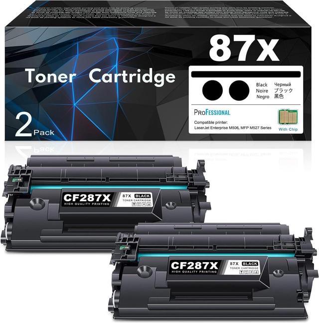 Main image of 87X Toner Cartridge 2-Pack High Yield with Chip Replacement for HP 87X Black Toner 87A CF287A to use with M501n, M501dn, M506dnm, M506xm, M506n, M506dn, M527f, M527dn, M527z, M527c Printer | CF287X