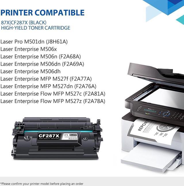 Alt view image 2 of 7 - 87X Toner Cartridge 2-Pack High Yield with Chip Replacement for HP 87X Black Toner 87A CF287A to use with M501n, M501dn, M506dnm, M506xm, M506n, M506dn, M527f, M527dn, M527z, M527c Printer | CF287X