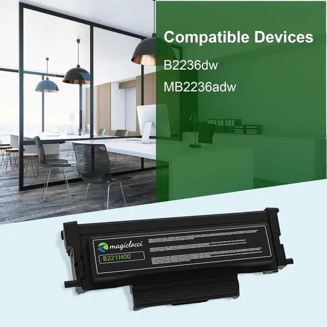 Alt view image 2 of 6 - B221H00 Black Toner Cartridge (1-Pack) Replacement for Lexmark B2236 High Yield Toner Cartridge B2236dw, MB2236adw Printer