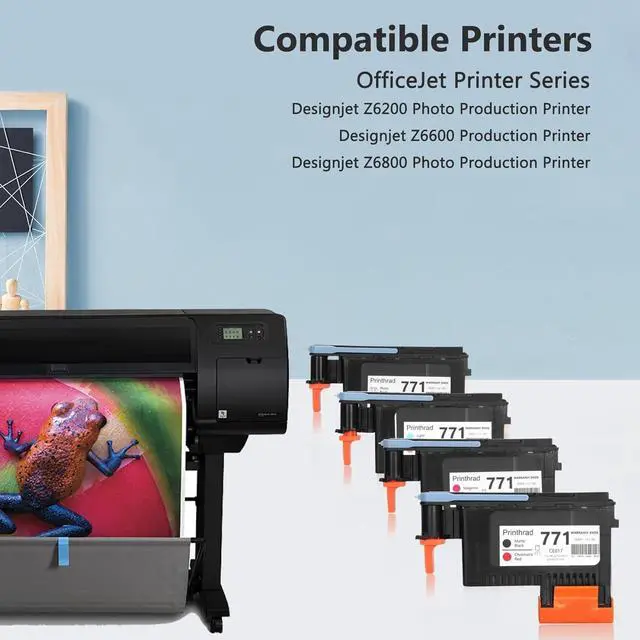 Alt view image 2 of 7 - 771 Printhead Kit Compatible with Plotter Printer,Print Head Printhead Combo Pack Compatible for Z6810,Printhead Replacement for DesignJet Z6200 Z6600 Z6800 Z6810 (4pcs)
