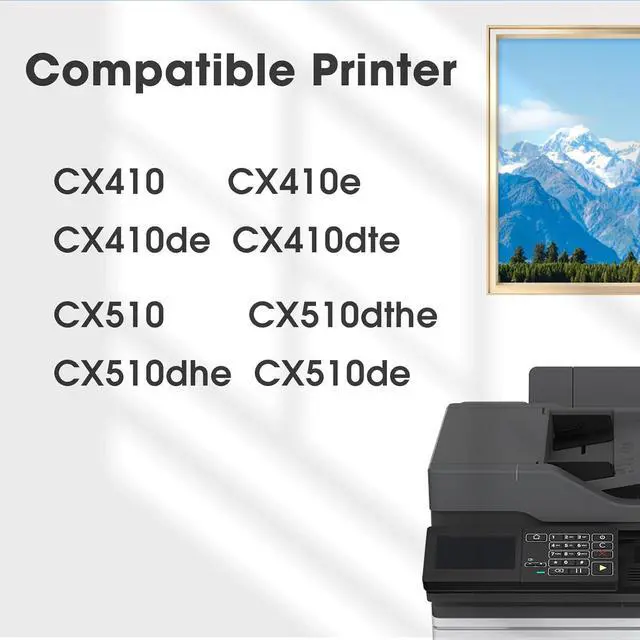 Alt view image 2 of 6 - Ennovor 801H (80C1HC0, 80C1HK0, 80C1HM0, 80C1HY0) High Yield Toner Cartridge Replacement for Lexmark CX410 CX410de CX410dte CX410e CX510 CX510de CX510dhe CX510dthe Printer (BCMY, 4-Pack)