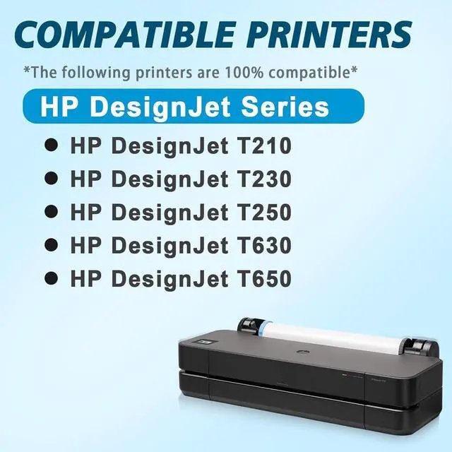 Alt view image 2 of 7 - 712 Ink Cartridges Set 712XL Compatible with HP DesignJet T210 T230 T250 T630 T650 Studio Plotter Printers (4-Pack, Black, Cyan, Magenta, Yellow)