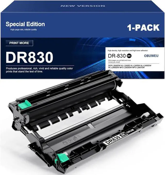 Main image of DR830 Drum Unit High Yield (Not Toner) Replacement for Brother DR-830 DR 830 for use with HL-L2460DW DCP-L2640DW HL-L2405W HL-L2400D HL-L2480DW MFC-L2820DW MFC-L2820DWXL Printer