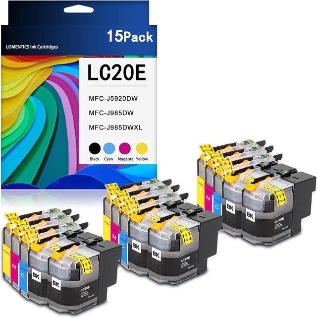 Main image of LC20E High Yield Ink Cartridges(15-Pack, 6BK/3C/3M/3Y) - Loets Compatible LC20E Ink Cartridges Replacement for Brother LC20E Ink MFC-J5920DW MFC-J985DW MFC-J985DWXL Printer, LC20E Ink Cartridge