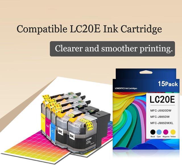 Alt view image 5 of 6 - LC20E High Yield Ink Cartridges(15-Pack, 6BK/3C/3M/3Y) - Loets Compatible LC20E Ink Cartridges Replacement for Brother LC20E Ink MFC-J5920DW MFC-J985DW MFC-J985DWXL Printer, LC20E Ink Cartridge