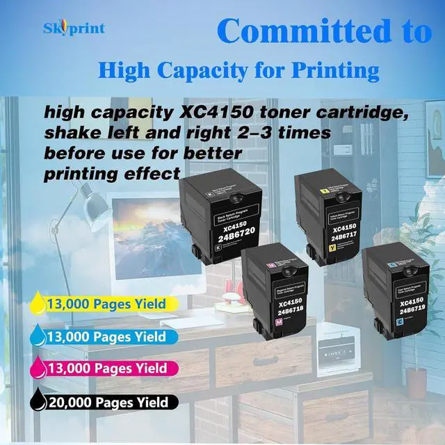 Alt view image 3 of 6 - Ennovor High Yield Toner Cartridge Compatible Lexmark XC4150 XC4140 XC4143 XC4153 Toner Replacement for Lexmark XC4140 XC4150 XC4143 XC4153 Printer Black 20,000 Pages;CYM:13,000 Pages