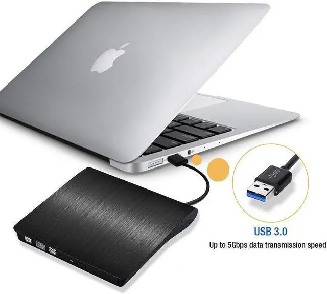 Alt view image 5 of 7 - EVESKY [Updated Version] External CD Drive, ACETEND USB 3.0 Portable CD DVD +/-RW Drive Slim DVD/CD ROM Rewriter Burner Writer, High Speed Data Transfer for Laptop Notebook PC Desktops (Gray)