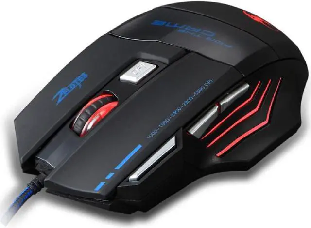 Alt view image 8 of 12 - Zelotes 5500 DPI 7 Button LED Optical USB Wired Gaming Mouse Mice for Pro Gamer