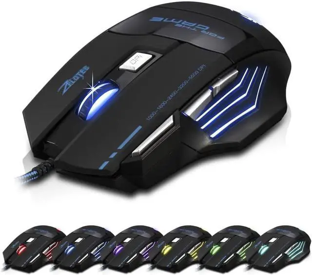 Alt view image 11 of 12 - Zelotes 5500 DPI 7 Button LED Optical USB Wired Gaming Mouse Mice for Pro Gamer